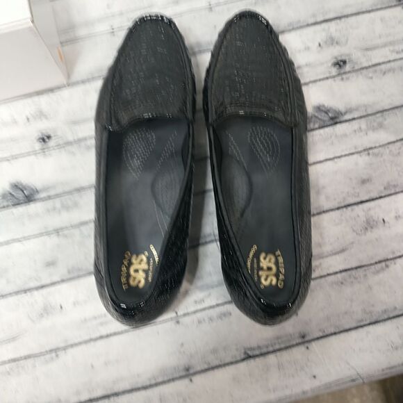 SAS Tripad Comfort Croc. Design Slip On Loafer Black Patrnt Leather women's 11N - Picture 7 of 10